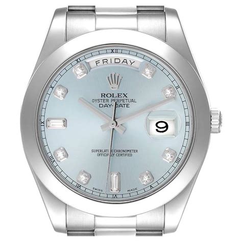 rolex blue diamond 218206|Rolex platinum day date reference ii.